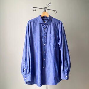 ❄️Classic Blue Pinstriped Chic Oversized Button Down Shirt by Tommy Hilfiger